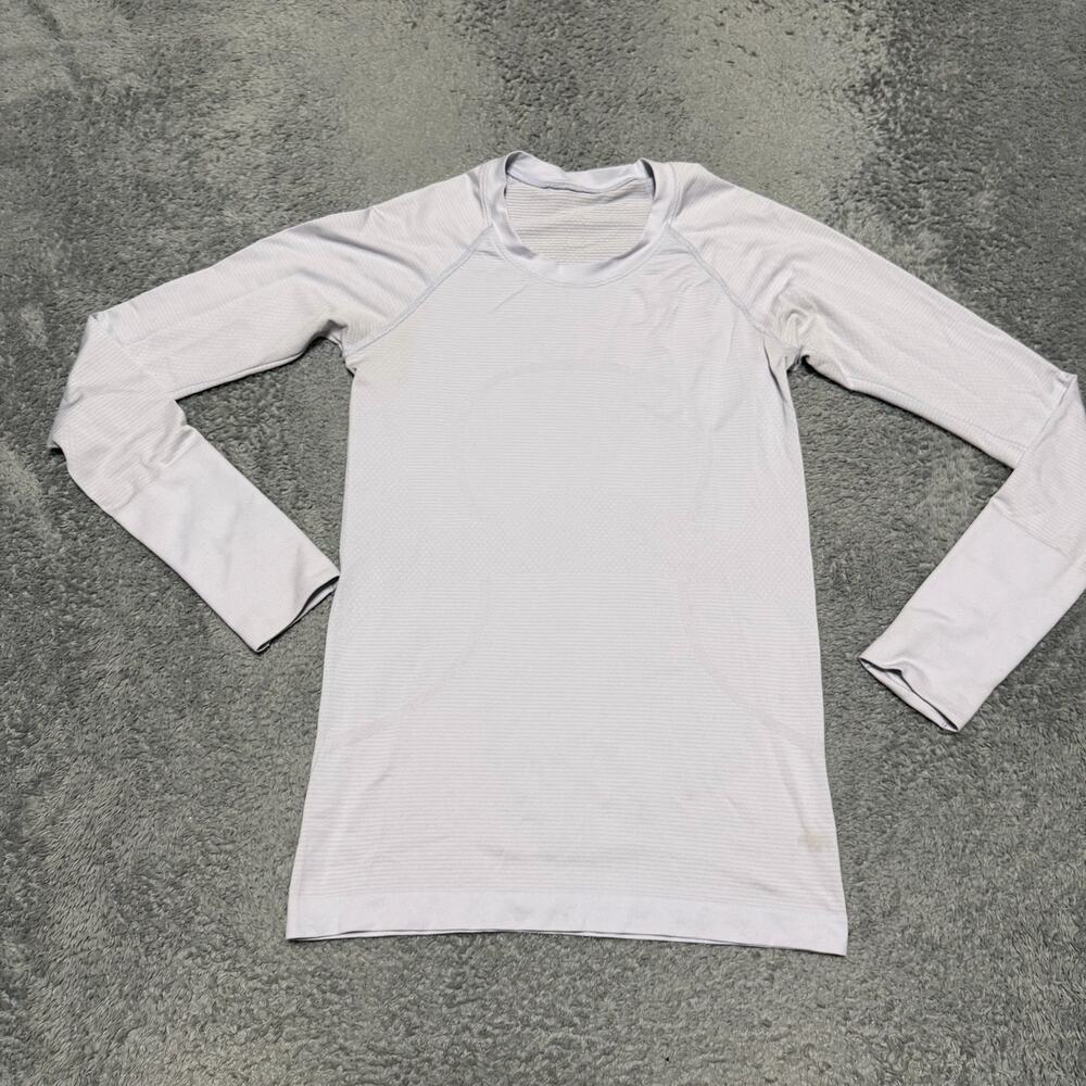 Lululemon Shirt Womens 6 Gray Long Sleeve Swiftly Performance